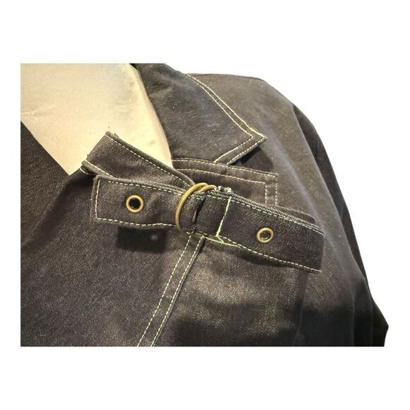 Vintage Sport Collection Dark Blue Denim Trench Coat Size 14 Fall - Picture 8 of 16